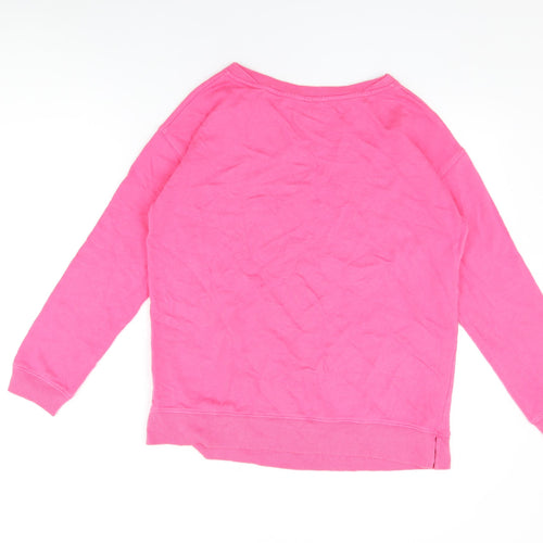 John Lewis Womens Pink Cotton Pullover Sweatshirt Size 10 Pullover