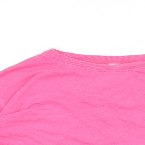 John Lewis Womens Pink Cotton Pullover Sweatshirt Size 10 Pullover