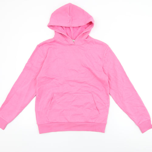 Marks and Spencer Womens Pink Cotton Pullover Hoodie Size XS Pullover