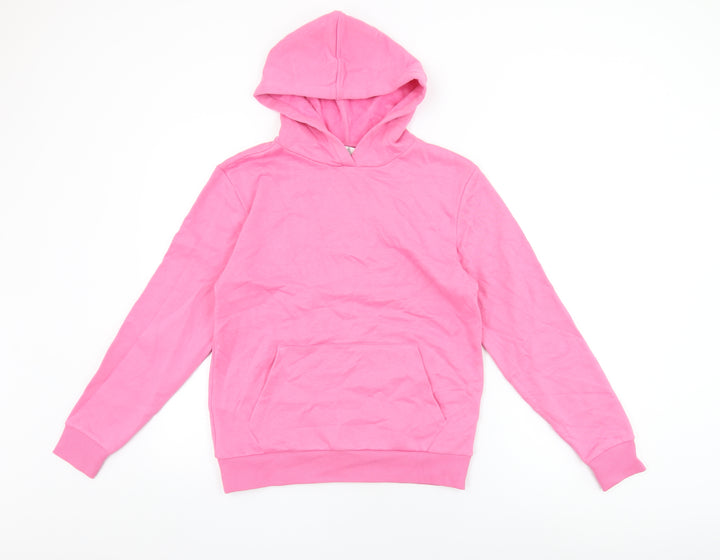 Marks and Spencer Womens Pink Cotton Pullover Hoodie Size XS Pullover