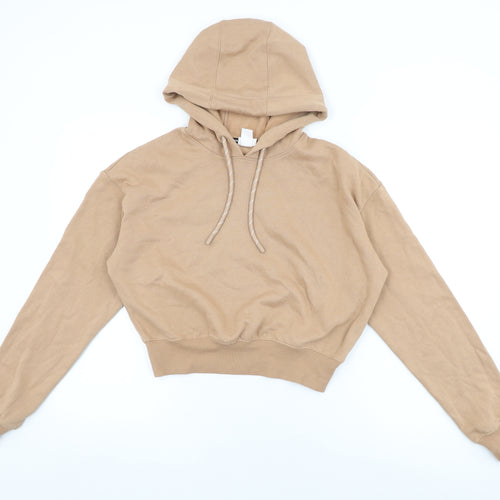 H&M Womens Beige Cotton Pullover Hoodie Size S Pullover