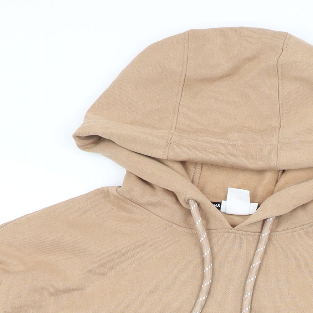 H&M Womens Beige Cotton Pullover Hoodie Size S Pullover