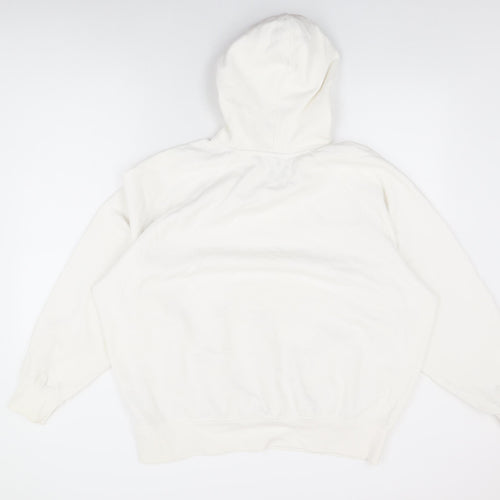 H&M Womens White Cotton Pullover Hoodie Size S Pullover