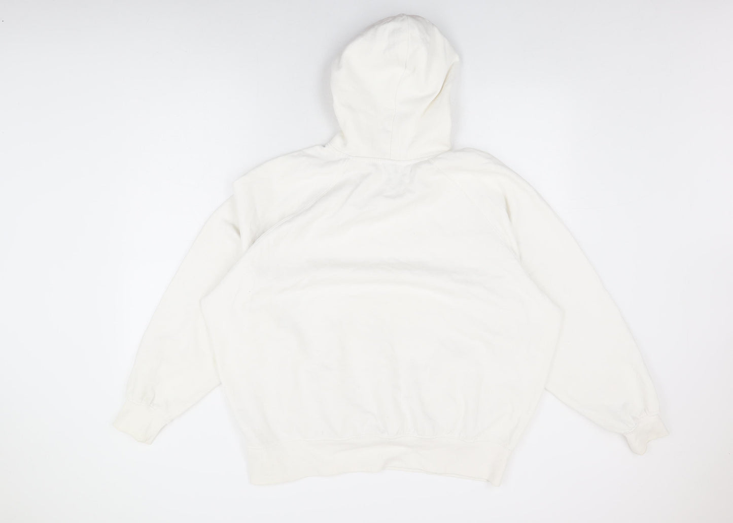 H&M Womens White Cotton Pullover Hoodie Size S Pullover