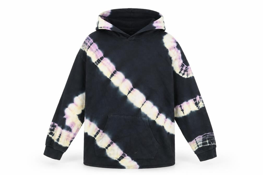 H&M Girls Black Geometric Cotton Pullover Hoodie Size 10-11 Years Pullover - Tie Dye