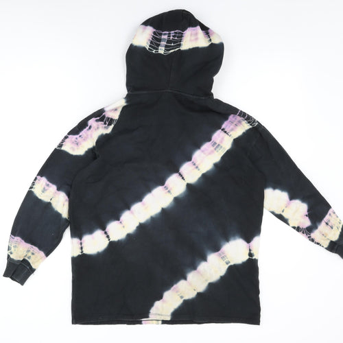 H&M Girls Black Geometric Cotton Pullover Hoodie Size 10-11 Years Pullover - Tie Dye
