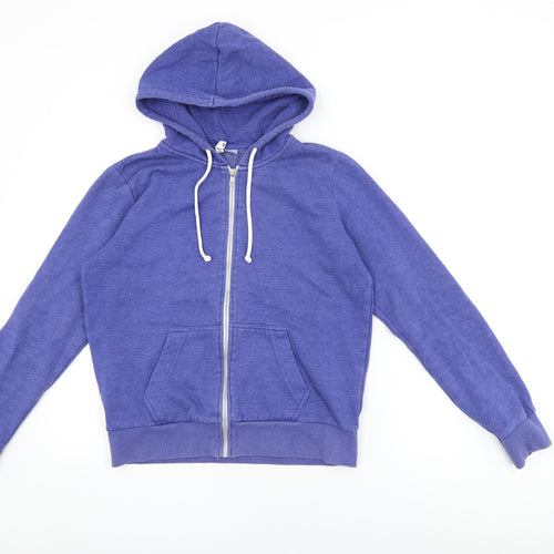 H&M Womens Blue Cotton Full Zip Hoodie Size M Zip