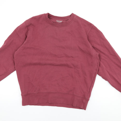 John Lewis Womens Red Cotton Pullover Sweatshirt Size S Pullover