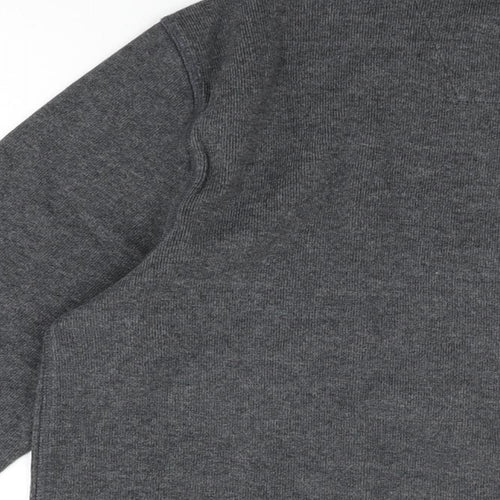 NEXT Mens Grey Cotton T-Shirt Size L V-Neck