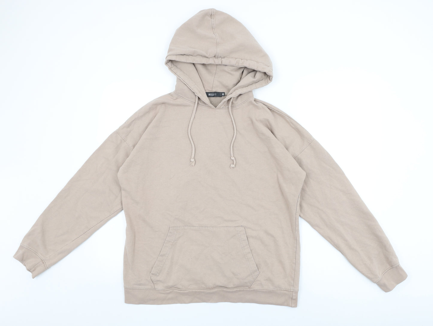 Missguided Womens Beige Cotton Pullover Hoodie Size M Pullover