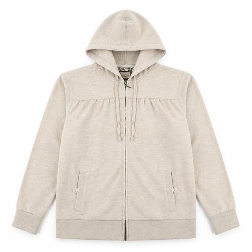 BM Collection Womens Beige Cotton Full Zip Hoodie Size M Zip
