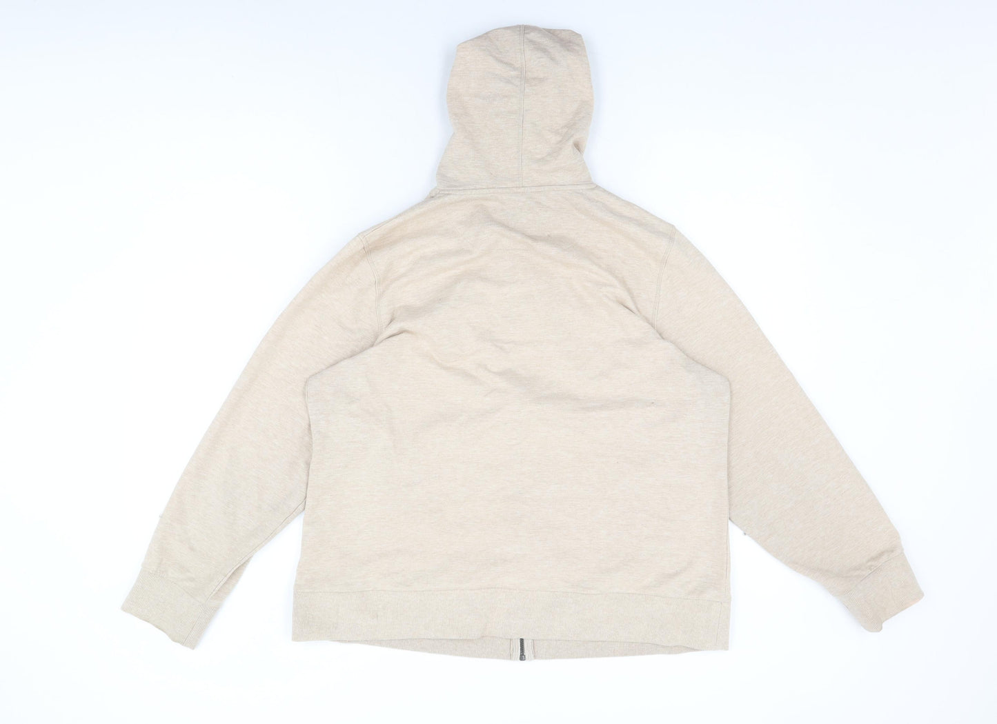 BM Collection Womens Beige Cotton Full Zip Hoodie Size M Zip