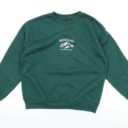 Dunnes Womens Green Cotton Pullover Sweatshirt Size S Pullover - Montana