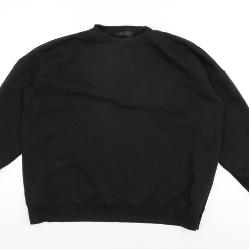 Missguided Womens Black Cotton Pullover Sweatshirt Size 12 Pullover