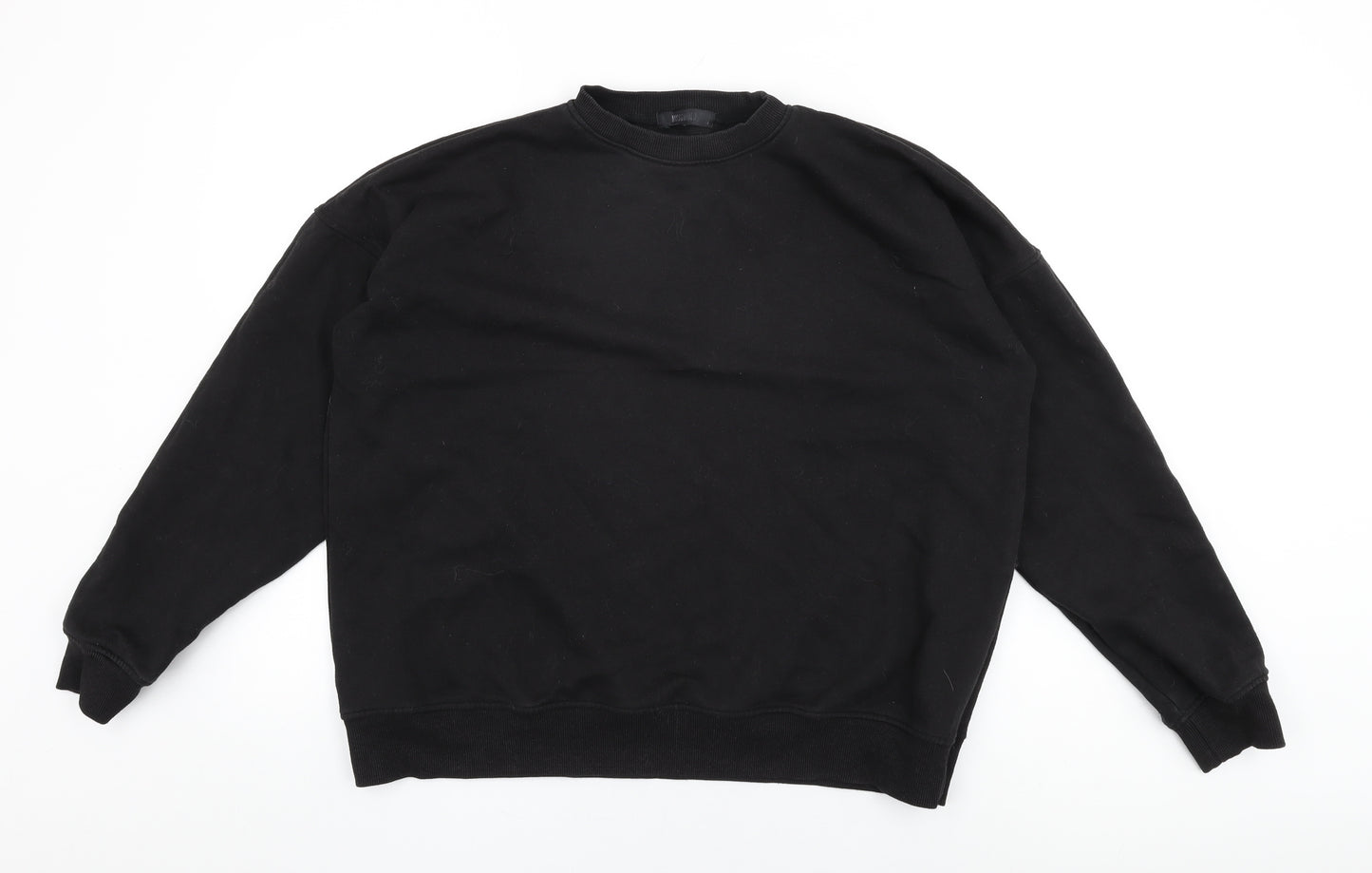 Missguided Womens Black Cotton Pullover Sweatshirt Size 12 Pullover