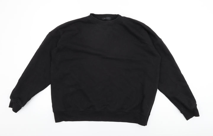 Missguided Womens Black Cotton Pullover Sweatshirt Size 12 Pullover