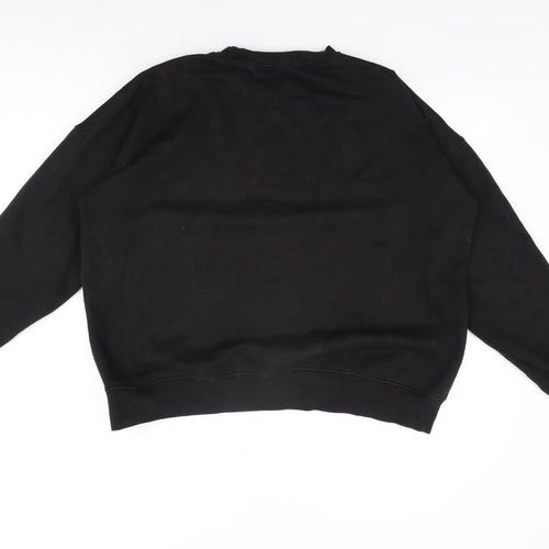 Missguided Womens Black Cotton Pullover Sweatshirt Size 12 Pullover