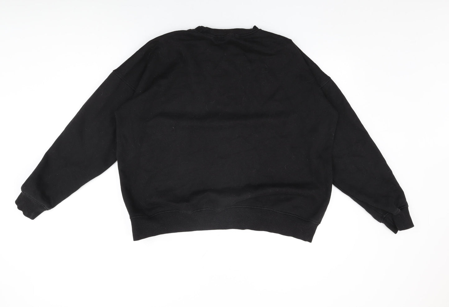 Missguided Womens Black Cotton Pullover Sweatshirt Size 12 Pullover