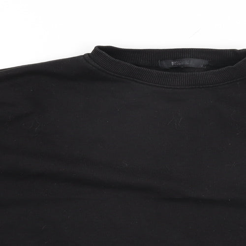 Missguided Womens Black Cotton Pullover Sweatshirt Size 12 Pullover