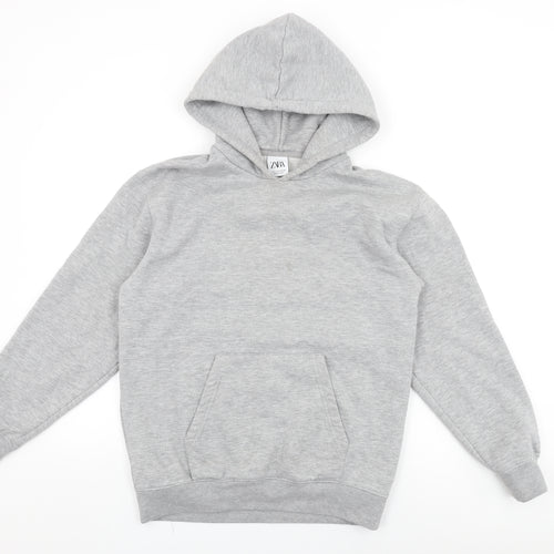 Zara Mens Grey Cotton Pullover Hoodie Size S