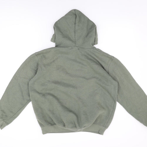 PRETTYLITTLETHING Womens Green Cotton Pullover Hoodie Size 10 Pullover