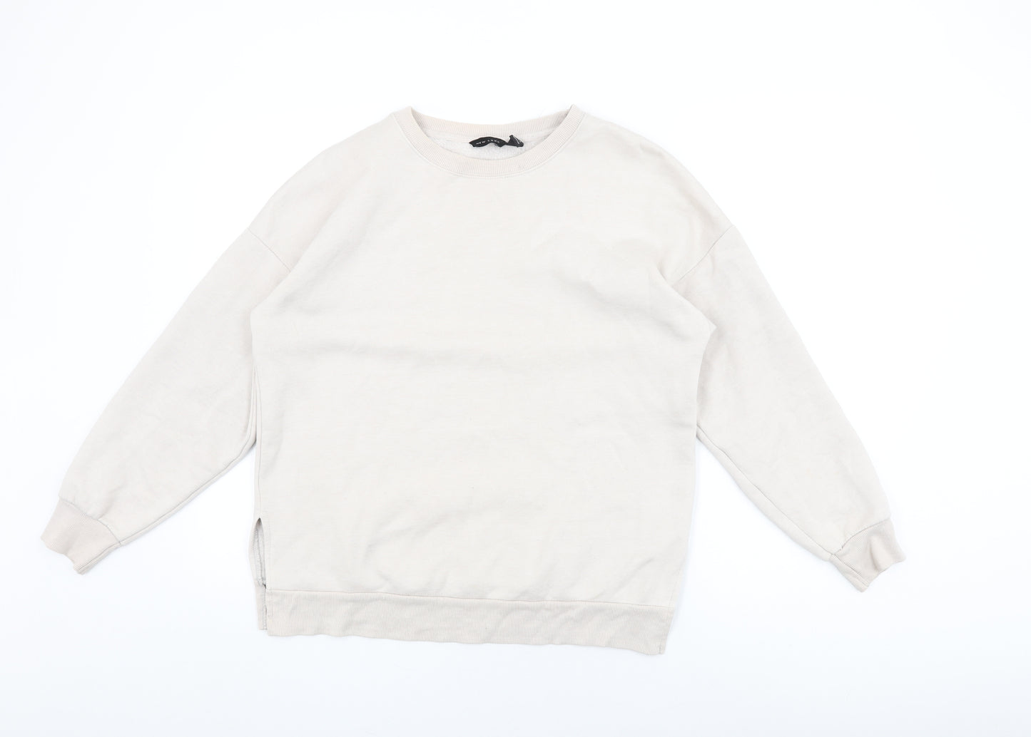 New Look Womens Pink Cotton Pullover Sweatshirt Size 10 Pullover