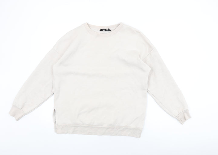 New Look Womens Pink Cotton Pullover Sweatshirt Size 10 Pullover