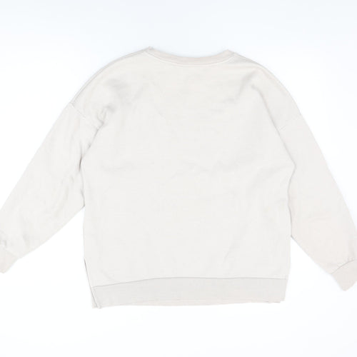 New Look Womens Pink Cotton Pullover Sweatshirt Size 10 Pullover