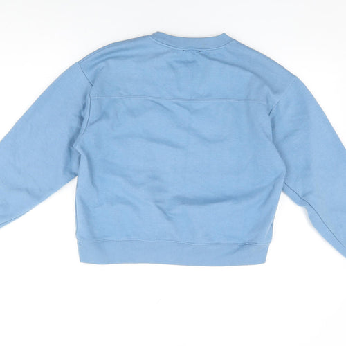 Zara Womens Blue Cotton Pullover Sweatshirt Size M Pullover