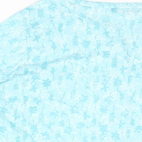Bonmarché Womens Blue Floral Polyester Basic Button-Up Size 22 V-Neck