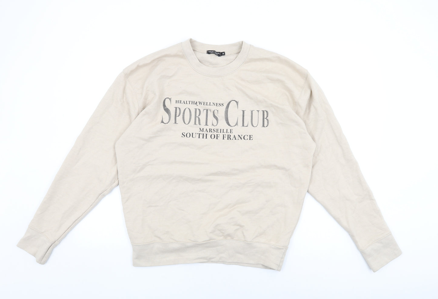 Nasty Gal Womens Beige Cotton Pullover Sweatshirt Size M Pullover - Sports Club