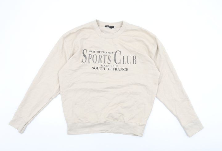 Nasty Gal Womens Beige Cotton Pullover Sweatshirt Size M Pullover - Sports Club