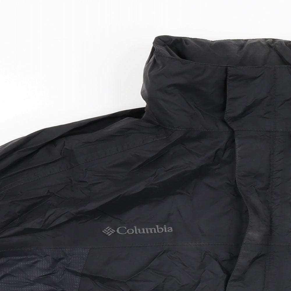 Columbia Mens Black Rain Coat Coat Size XL Zip