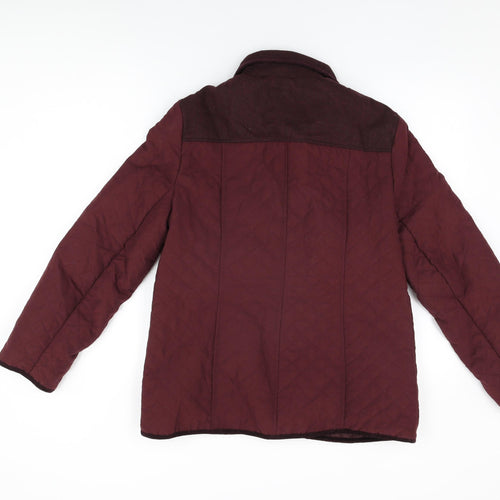 EWM Womens Red Quilted Coat Size 14 Snap