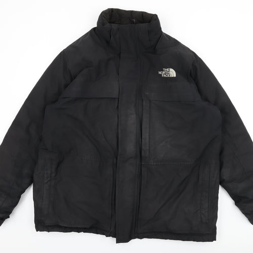 The North Face Mens Black Overcoat Coat Size XL Zip