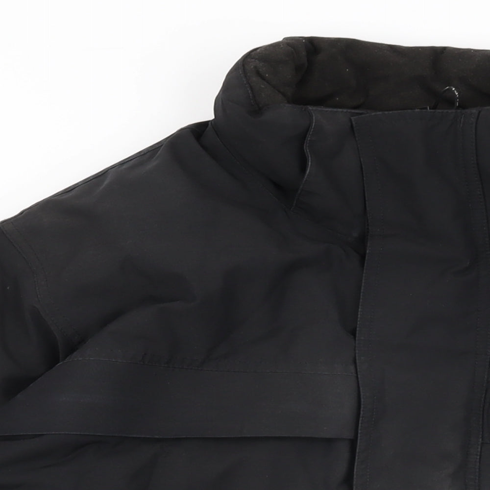 The North Face Mens Black Overcoat Coat Size XL Zip