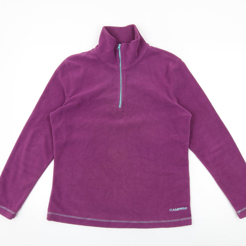 Campri Womens Purple Polyester Pullover Sweatshirt Size 12 Zip