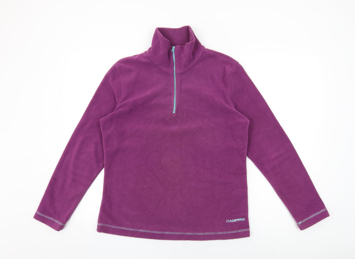 Campri Womens Purple Polyester Pullover Sweatshirt Size 12 Zip