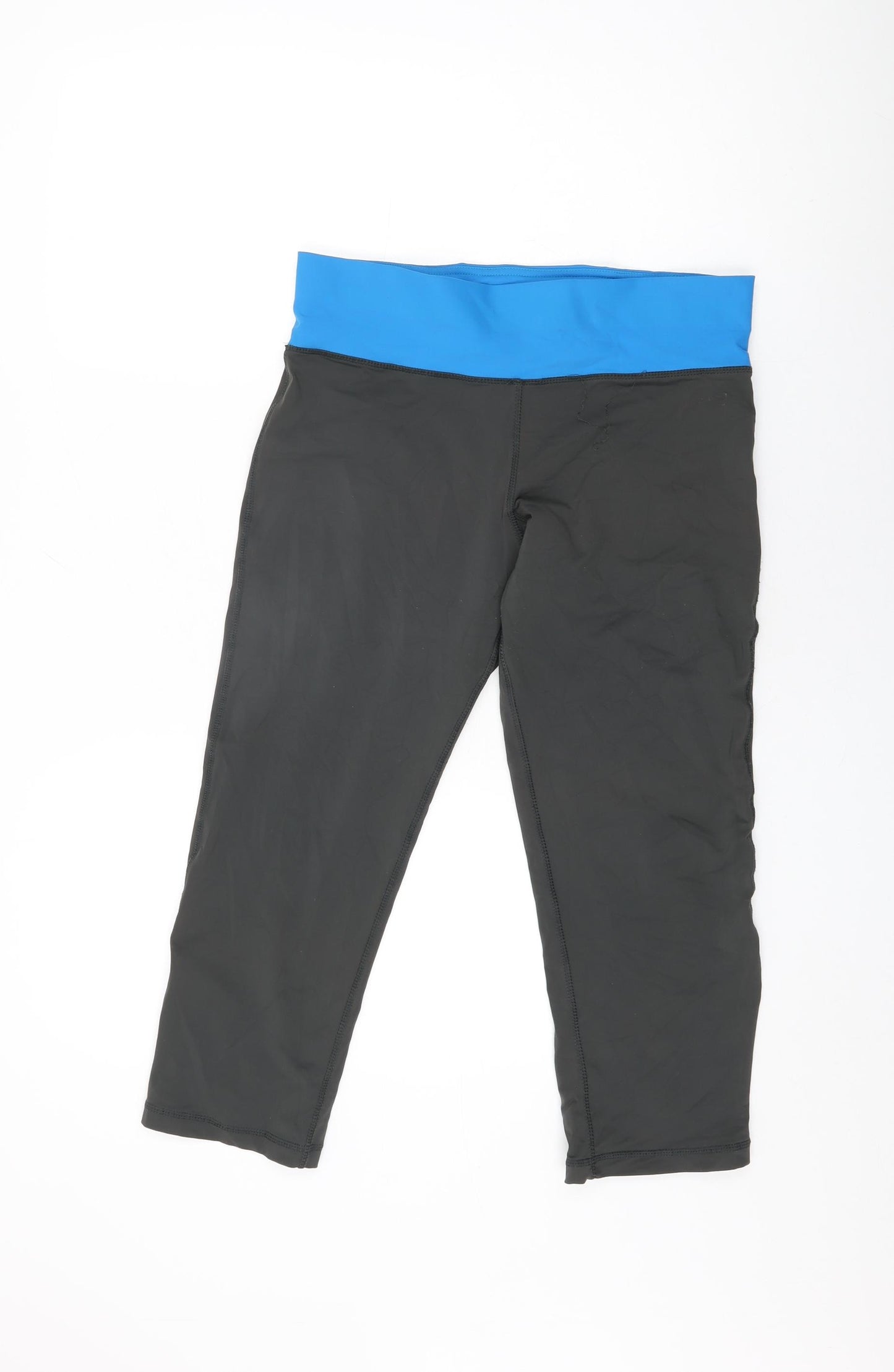 USA Pro Womens Grey Nylon Pedal Pusher Leggings Size 14 L23 in Regular Pullover