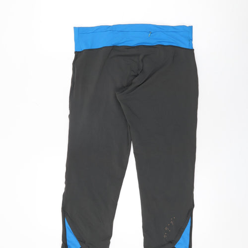 USA Pro Womens Grey Nylon Pedal Pusher Leggings Size 14 L23 in Regular Pullover