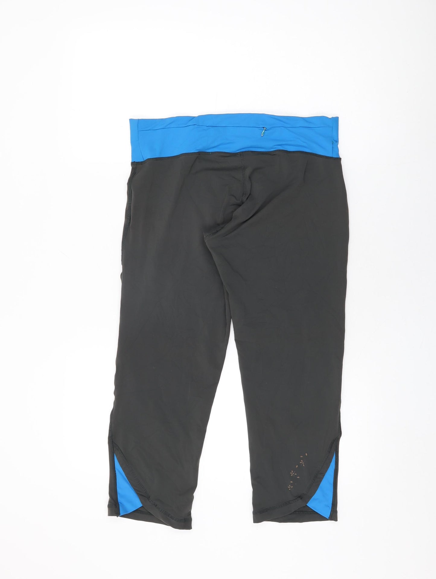 USA Pro Womens Grey Nylon Pedal Pusher Leggings Size 14 L23 in Regular Pullover