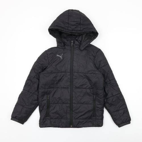 PUMA Boys Black Puffer Jacket Coat Size 9-10 Years Zip