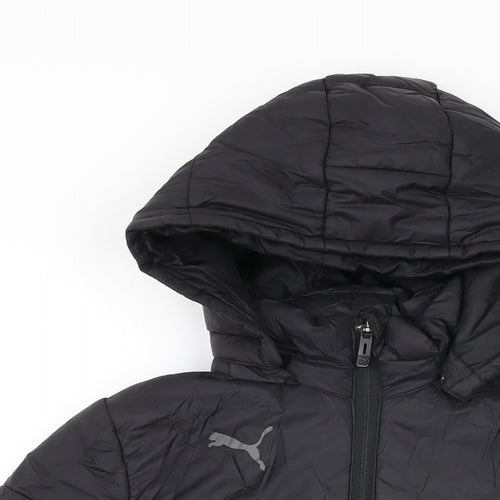 PUMA Boys Black Puffer Jacket Coat Size 9-10 Years Zip