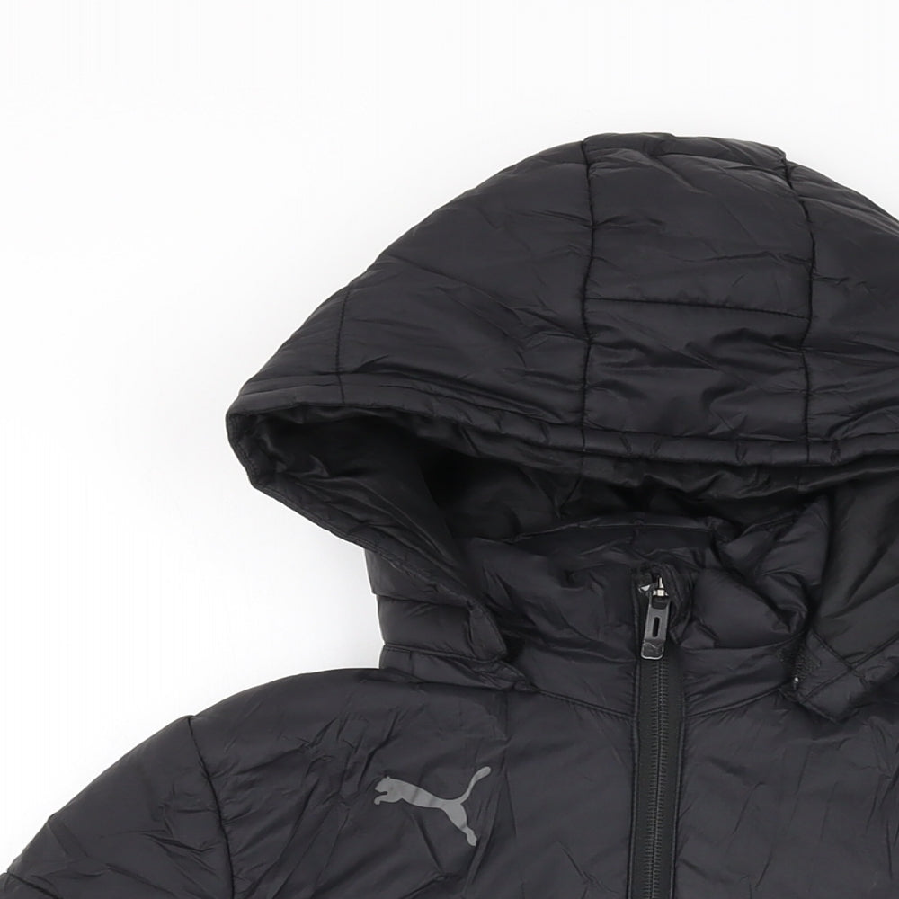 PUMA Boys Black Puffer Jacket Coat Size 9-10 Years Zip