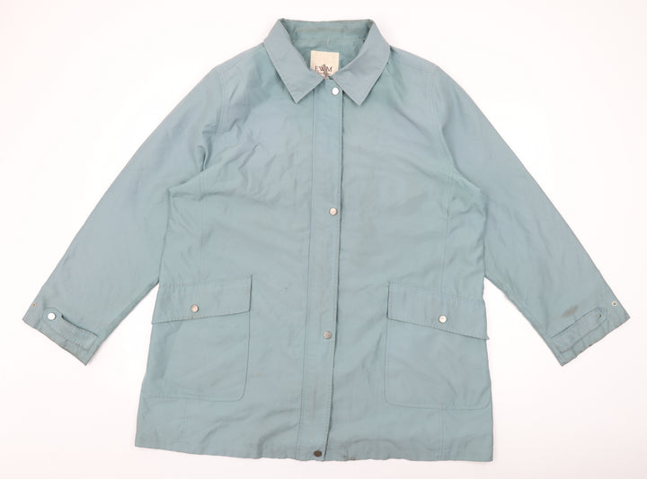 EWM Womens Blue Overcoat Coat Size 22 Zip