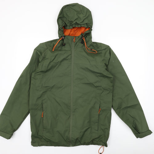 Trespass Mens Green Rain Coat Coat Size S Zip