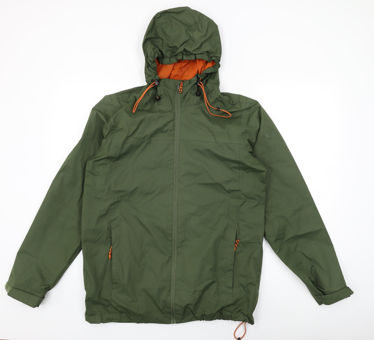 Trespass Mens Green Rain Coat Coat Size S Zip