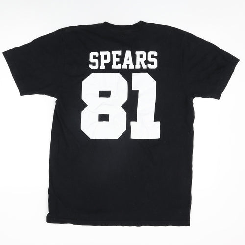 Soigne Mens Black Cotton T-Shirt Size L Round Neck - Spears 81