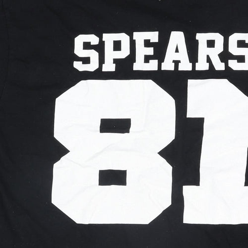 Soigne Mens Black Cotton T-Shirt Size L Round Neck - Spears 81