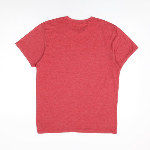 VANS Mens Red Cotton T-Shirt Size M Round Neck - Vans Off The Wall